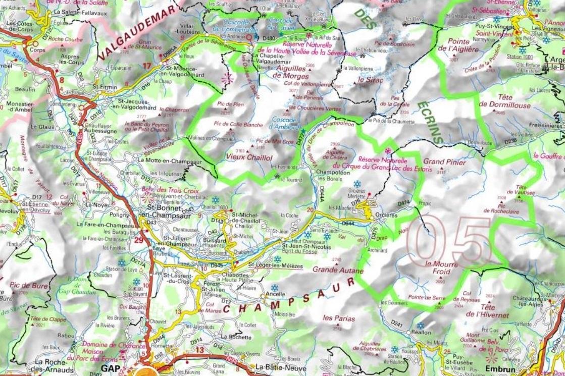 Carte du champsaur valgaudemar format 1119x745